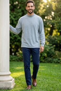 VTG 90s Woolrich 100% Cotton Mock Neck Long Sleeve T-Shirt Mens Size L Chambray